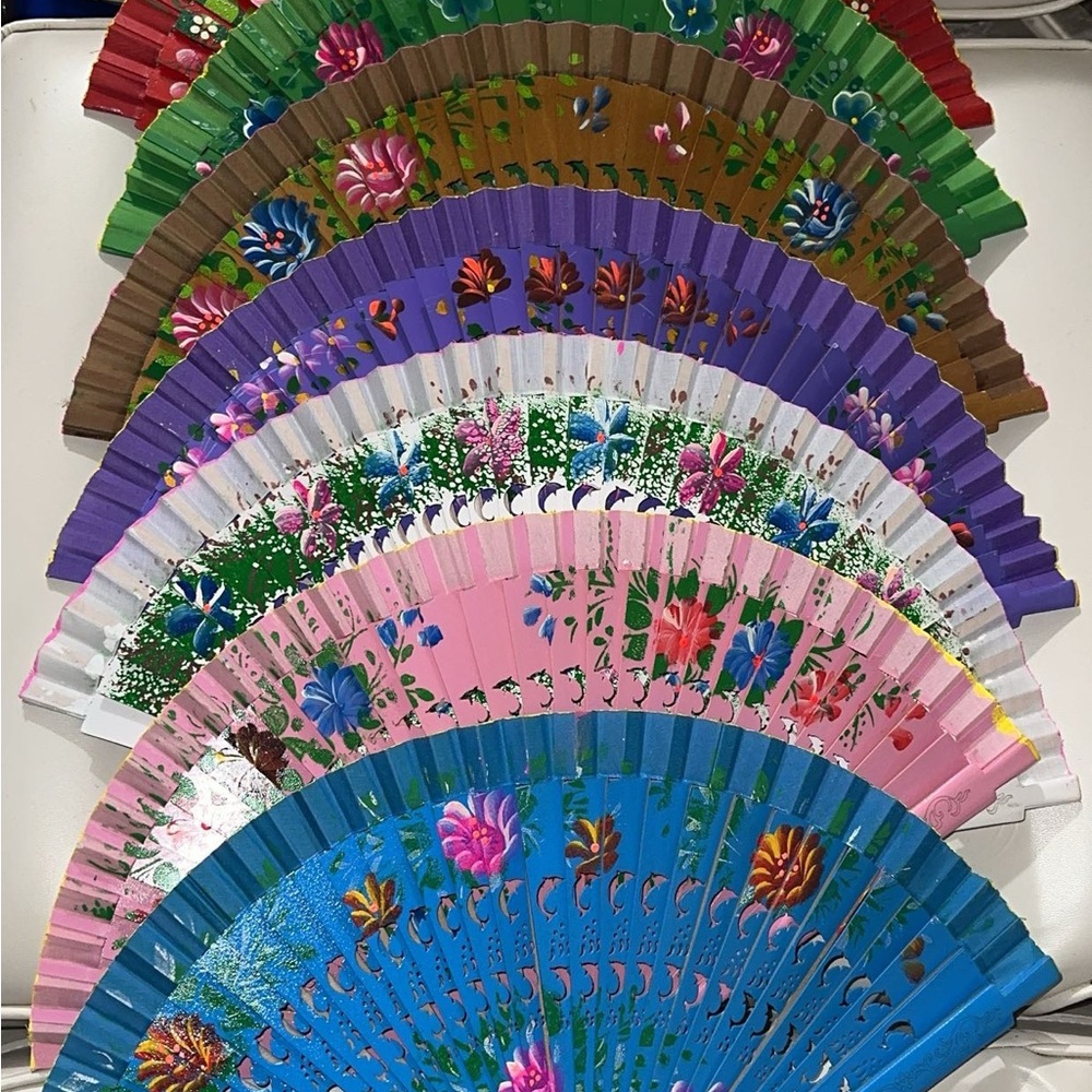 Mexican Colorful Floral Hand Fans